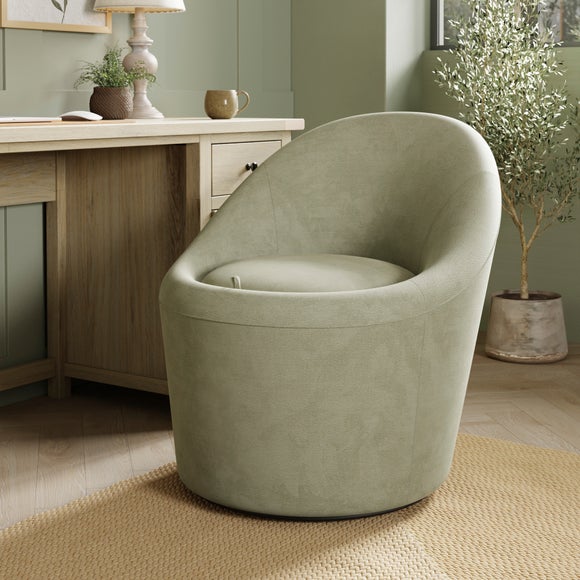 Click to view product details and reviews for Dion Soft Tonal Chenille Storage Swivel Chair.