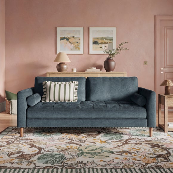 Max Soft Tonal Chenille 3 Seater Sofa