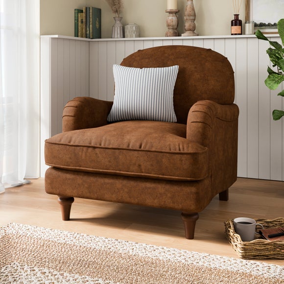 Beatrice II Relaxed Faux Leather Armchair