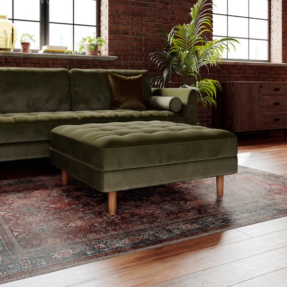 Max Velvet Square Storage Footstool