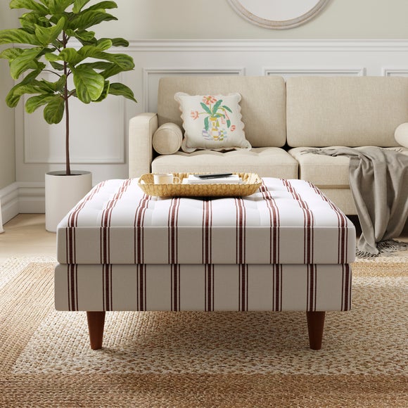 Zoe Folkstone Stripe Square Storage Footstool