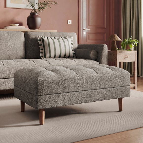 Max Multi Yarn Boucle Storage Footstool