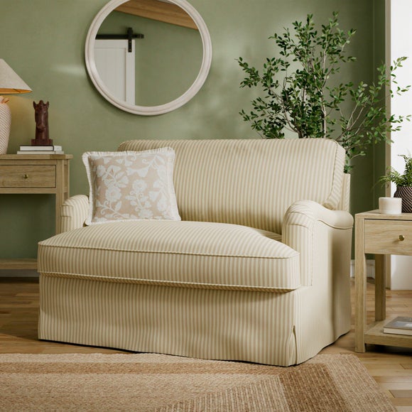 View Beatrice Ii Rutland Stripe Fixed Loose Cover Snuggle Chair View Beatrice Ii Rutland Stripe Fixed Loose Cover Snuggle Chair