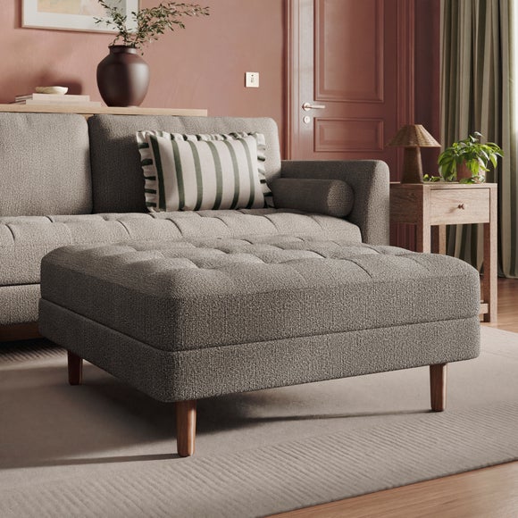 Max Multi Yarn Boucle Square Storage Footstool