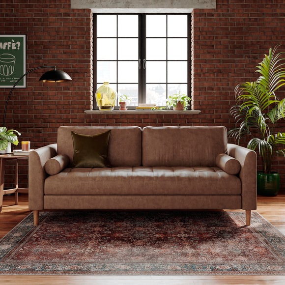 Click to view product details and reviews for Max Soft Faux Leather 3 Seater Sofa.