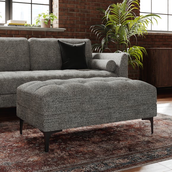 Max Multi Yarn Boucle Storage Footstool with Metal Legs