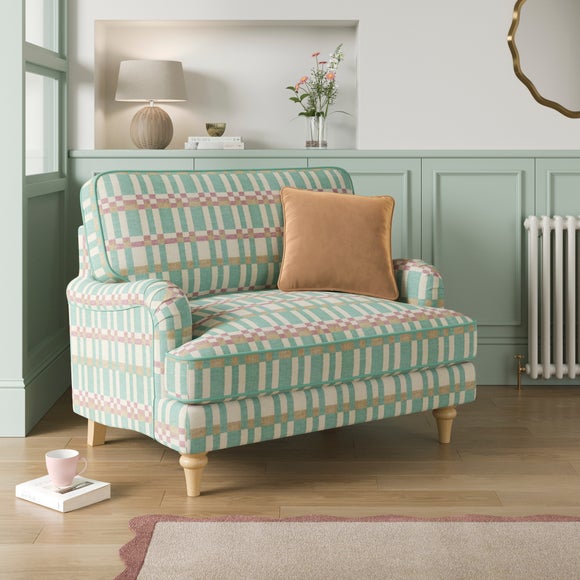 Click to view product details and reviews for Beatrice Ii Checkerboard Stripe Snuggle Chair. Click to view product details and reviews for Beatrice Ii Checkerboard Stripe Snuggle Chair.