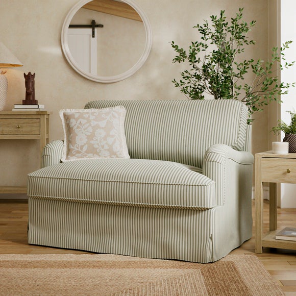 Click to view product details and reviews for Beatrice Ii Rutland Stripe Fixed Loose Cover Snuggle Chair.
