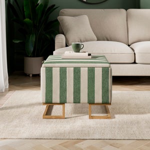 Holland Woven Stripe Square Tray Table Ottoman