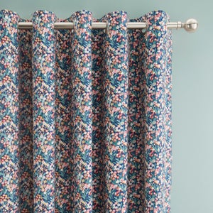 Harriet Meadow Polycotton Blackout Eyelet Curtains