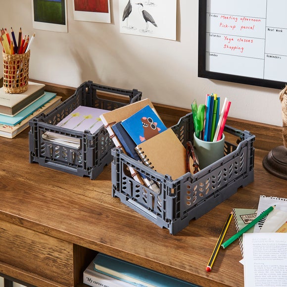 Set of 2 Foldable Crates