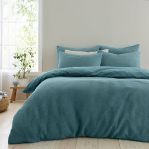 Ashton Waffle 100 Cotton Duvet Cover & Pillowcase Set
