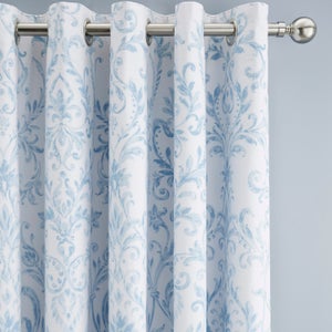 Ashleigh Damask 100 Cotton Blackout Eyelet Curtains