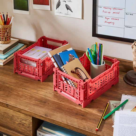 Set of 2 Foldable Crates