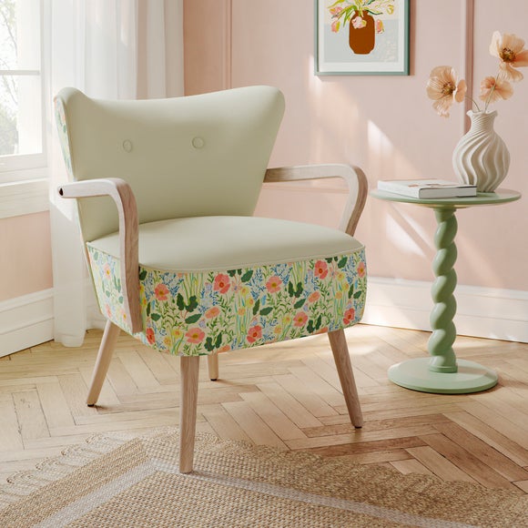 Click to view product details and reviews for Eliza Spring Floral Print Wooden Occasional Armchair.