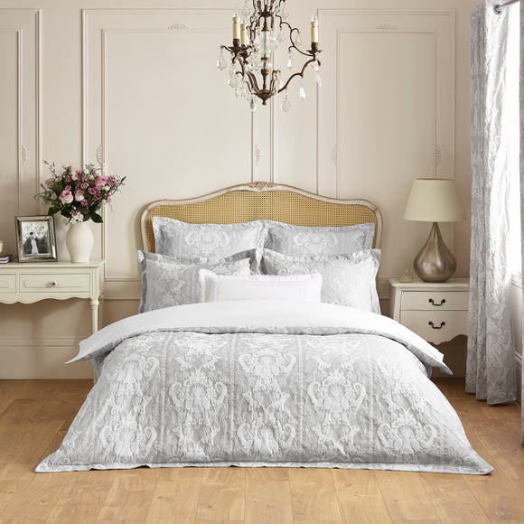 Dorma Vivana Damask 100% Cotton Duvet Cover & Pillowcase Set