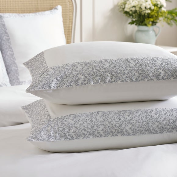 Click to view product details and reviews for Dorma Elmley Embroidered 100 Cotton Sateen Standard Pillowcase Pair.