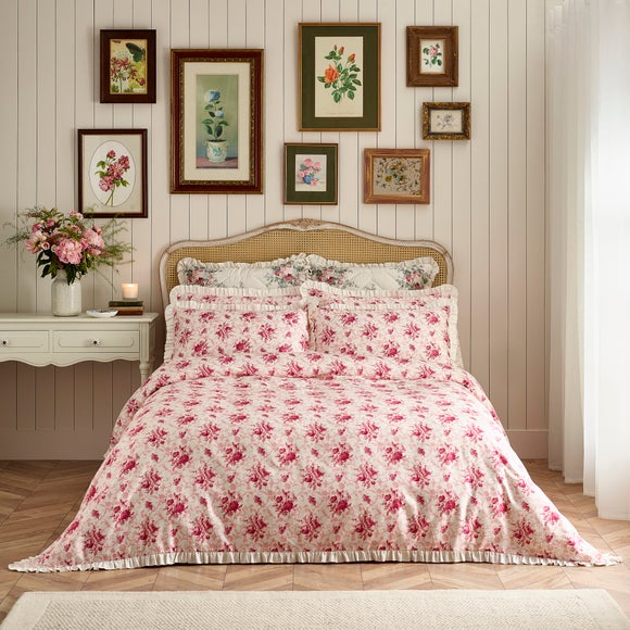 Dorma Archive Rosewood 100% Cotton Duvet Cover & Pillowcase Set