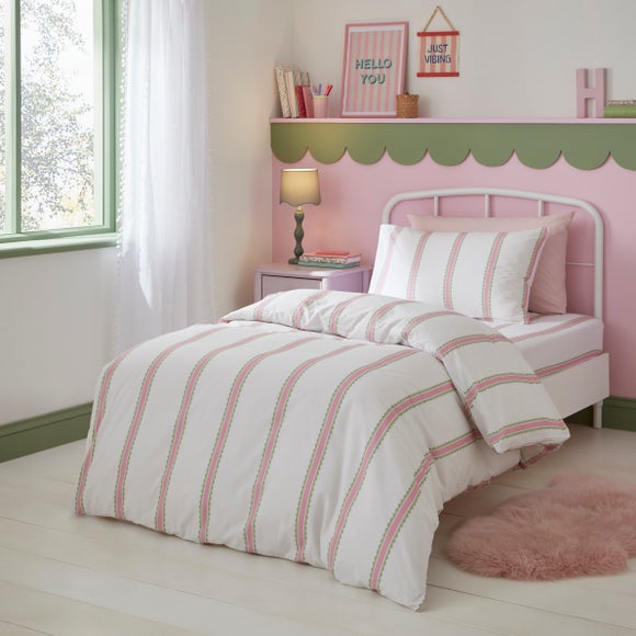 Scallop Stripe Duvet Cover and Pillowcase Set