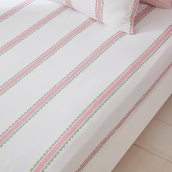 Scallop Stripe Fitted Bed Sheet