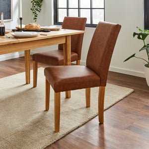 Hugo Set Of 2 Dining Chairs- Distressed Faux Leather