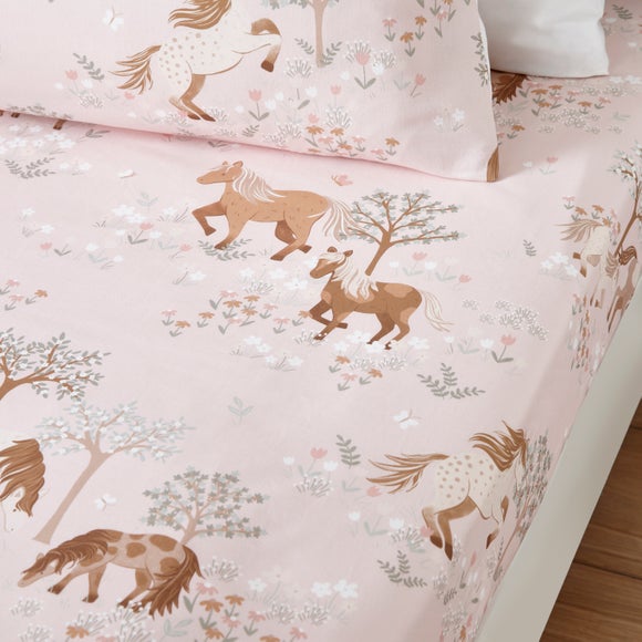 Set of 2 Pony Meadows Cotton Fitted Bed Sheets