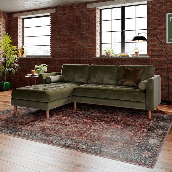Click to view product details and reviews for Max Velvet Corner Chaise Sofa.