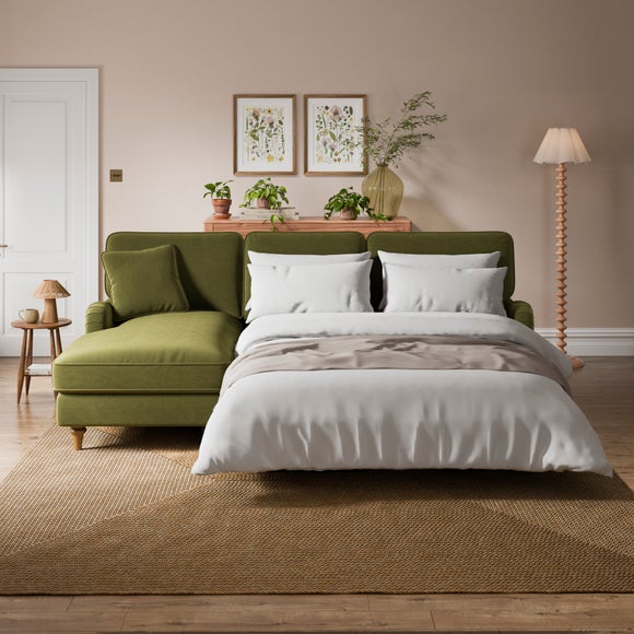 Beatrice II Velvet Corner Storage Sofa Bed