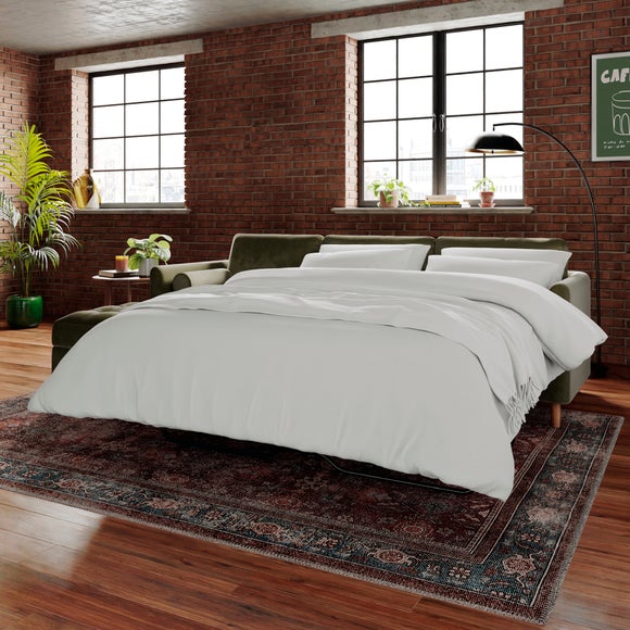 Max Velvet Corner Storage Sofa Bed