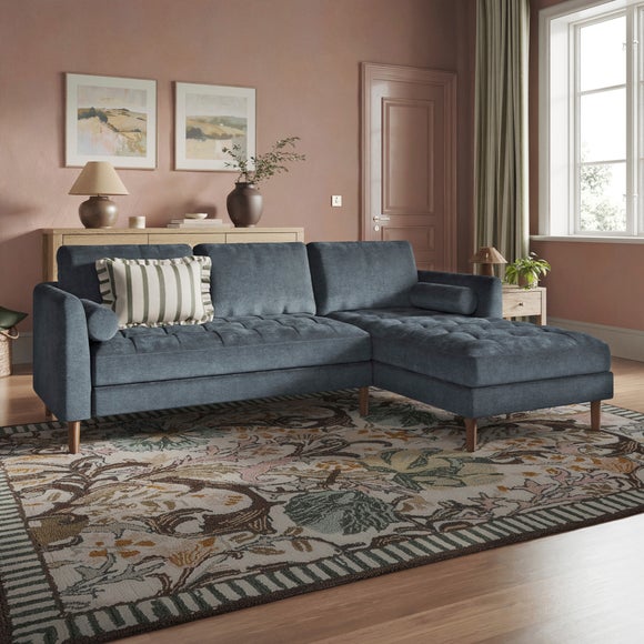Max Soft Tonal Chenille Corner Chaise Sofa
