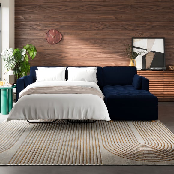 Zoe II Velvet Corner Storage Sofa Bed