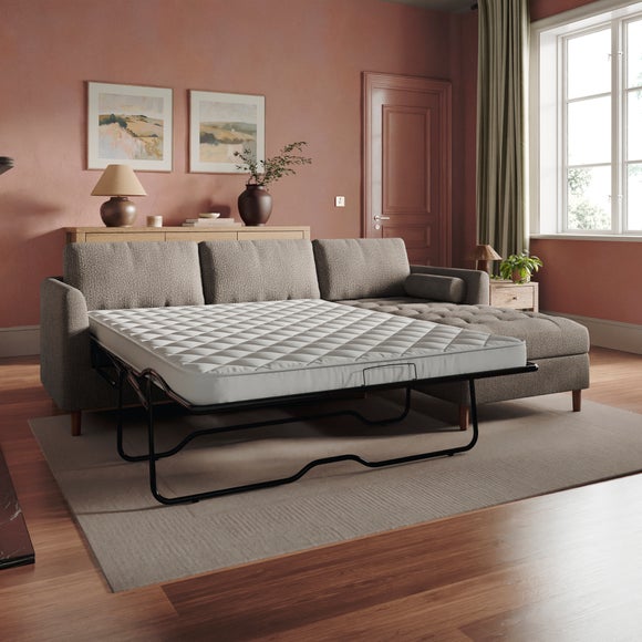 Click to view product details and reviews for Max Multi Yarn Boucle Corner Storage Sofa Bed.