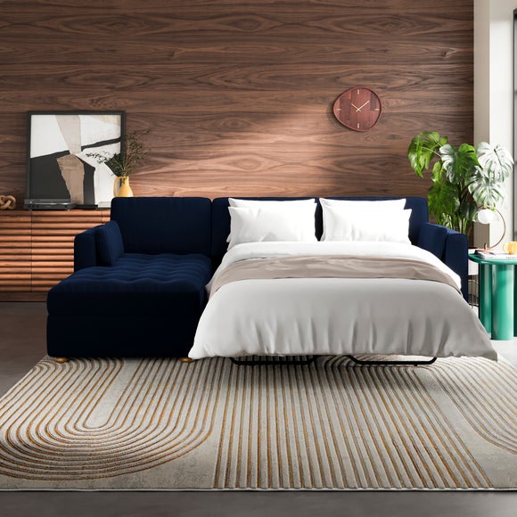 Zoe II Velvet Corner Storage Sofa Bed