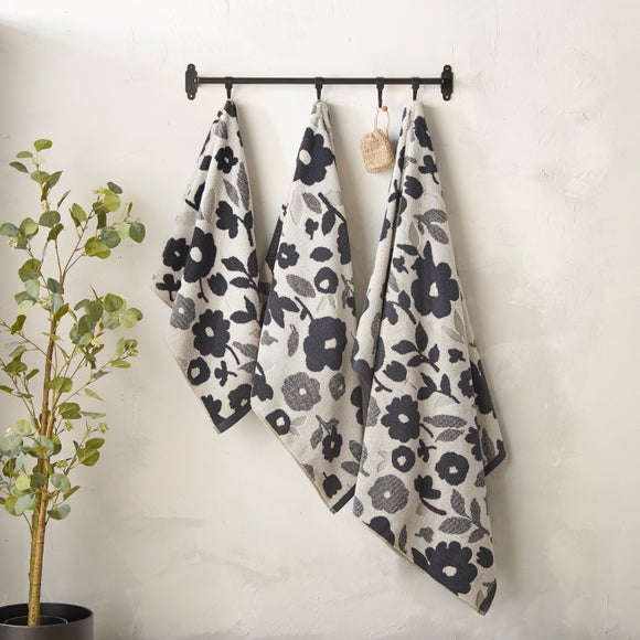 Abstract Floral Cotton Towel