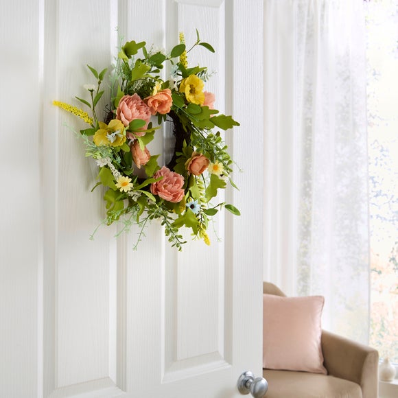 Artificial Ditsy Floral Wreath