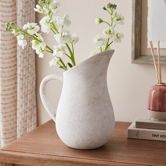 Concrete Effect Stoneware Jug Vase