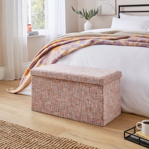 Multi Chenille Rectangle Ottoman