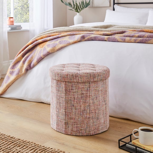 Multi Chenille Round Ottoman