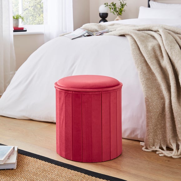 Recycled Velour Ottoman with Tray