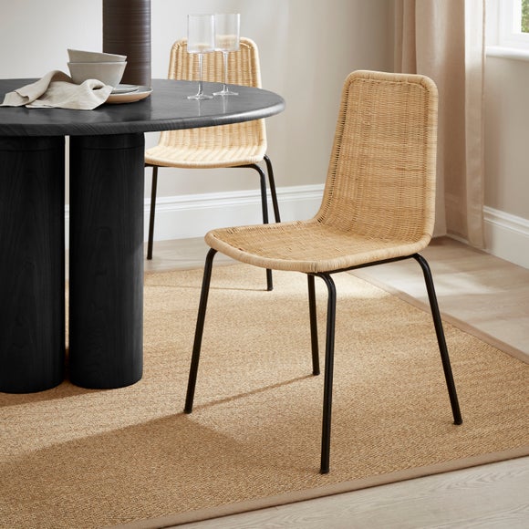 Brodie Set of 2 Dining Chairs, Natural Rattan