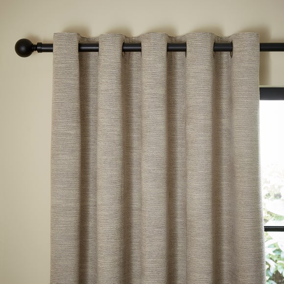Two Tone Chenille Eyelet Curtains