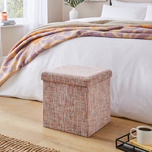 Multi Chenille Cube Ottoman