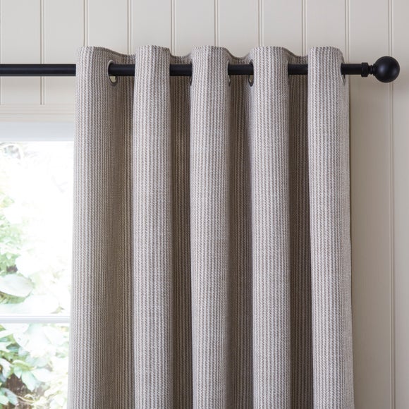 Walker Tonal Stripe Eyelet Curtains
