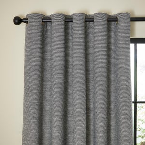 Two Tone Chenille Eyelet Curtains