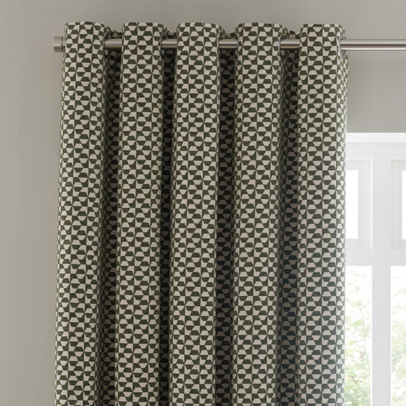 Geo Checkerboard Eyelet Curtains