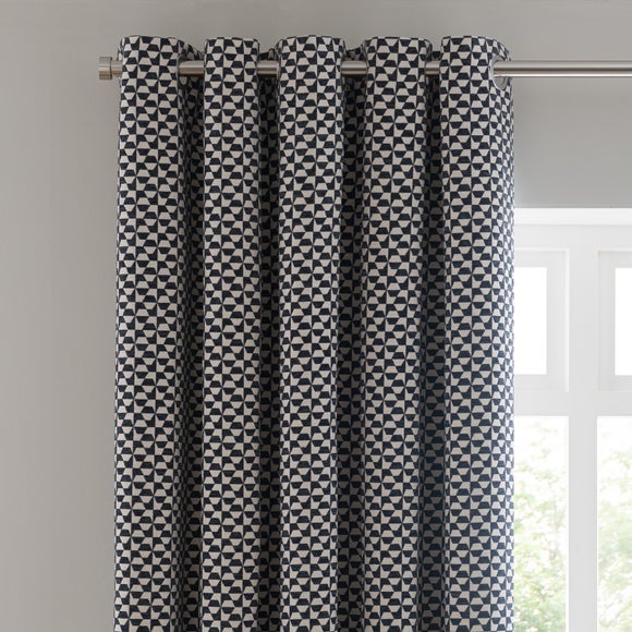 Geo Checkerboard Eyelet Curtains