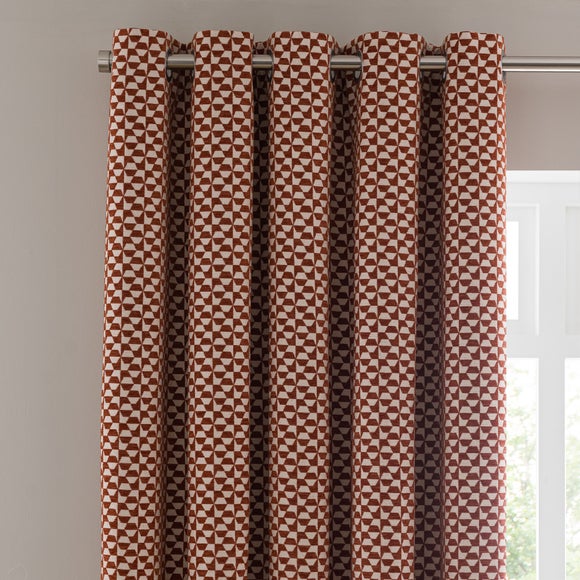View Geo Checkerboard Eyelet Curtains View Geo Checkerboard Eyelet Curtains