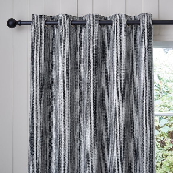 Walker Tonal Stripe Eyelet Curtains