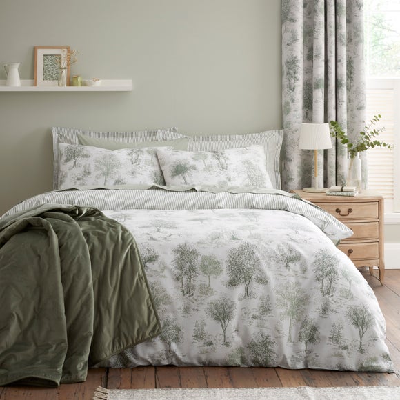 Toile Trees Polycotton Duvet Cover & Pillowcase Set