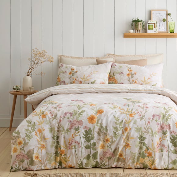 Autumn Floral Trail 100% Cotton Duvet Cover & Pillowcase Set